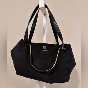 House of Harlow black suede satchel
